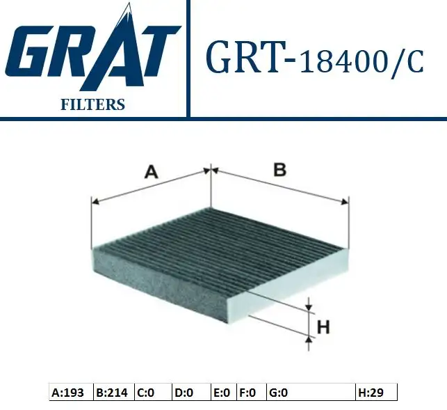 GRAT 18400C Polen Filtresi (Karbonlu) 8713950060