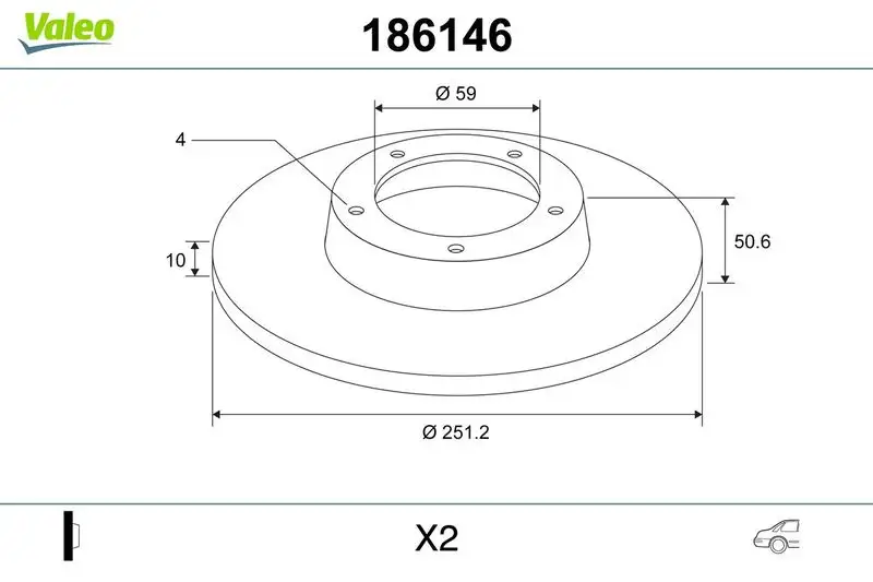 VALEO 186146 Arka Fren Diski