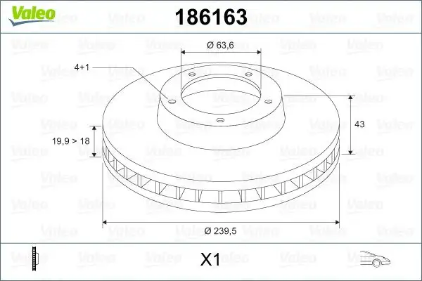 VALEO 186163 Ön Fren Diski
