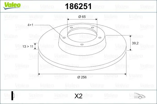 VALEO 186251 Ön Fren Diski 357615301