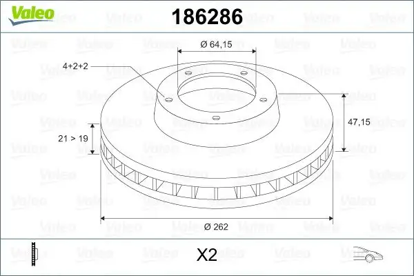 VALEO 186286 Ön Fren Diski GBD90830