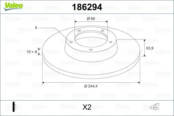 VALEO 186294 Arka Fren Diski 4B0615601