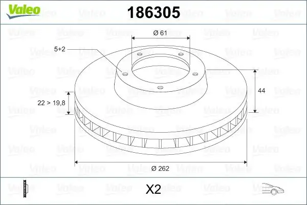 VALEO 186305 Ön Fren Diski