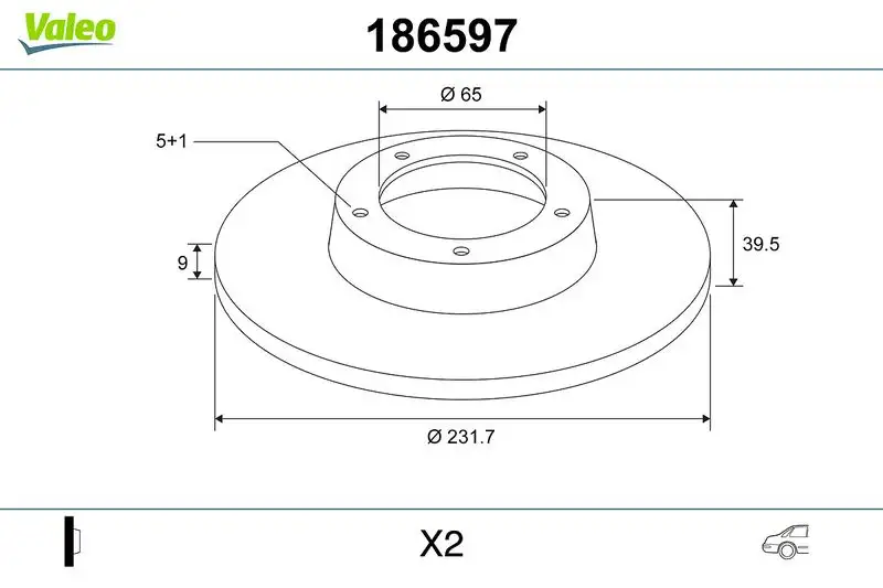 VALEO 186597 Arka Fren Diski