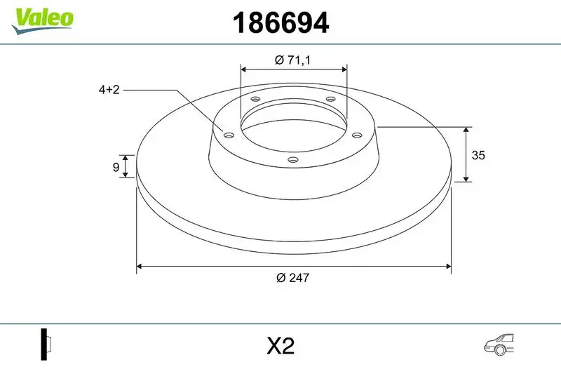 VALEO 186694 Arka Fren Diski