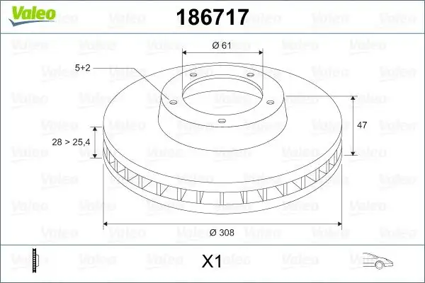 VALEO 186717 Ön Fren Diski 8200019581