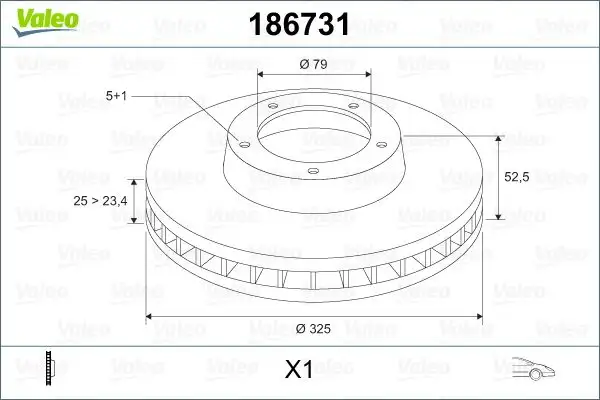 VALEO 186731 Ön Fren Diski