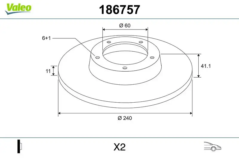 VALEO 186757 Ön Fren Diski 90008031