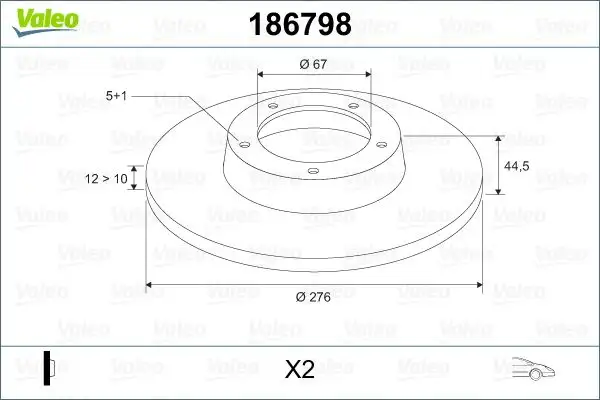 VALEO 186798 Ön Fren Diski A1694210012
