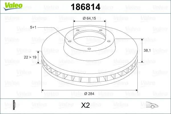 VALEO 186814 Ön Fren Diski SDB000880