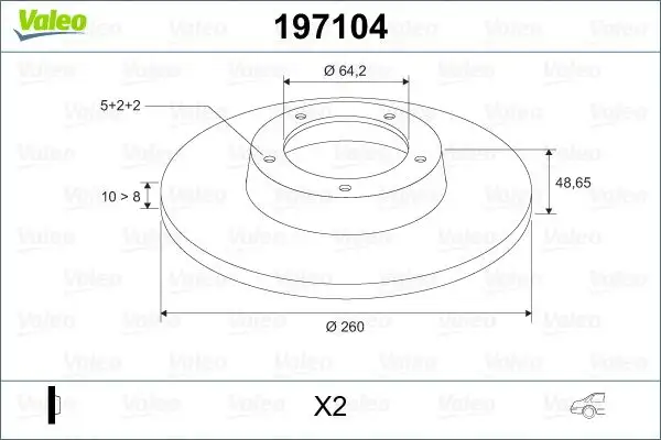 VALEO 197104 Arka Fren Diski 42510S5TE00