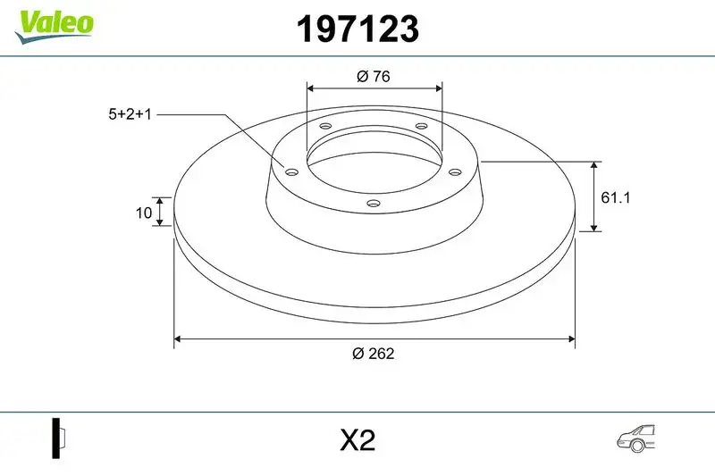 VALEO 197123 Arka Fren Diski 584111H300