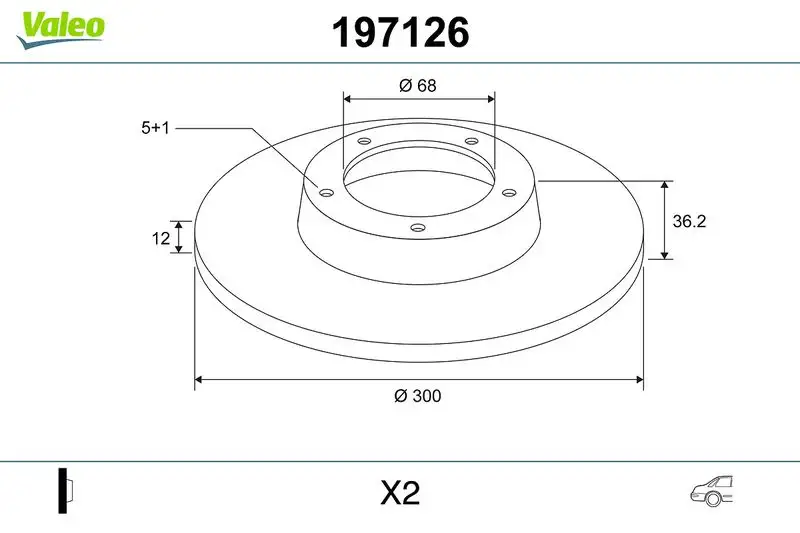 VALEO 197126 Arka Fren Diski 8K0615601J