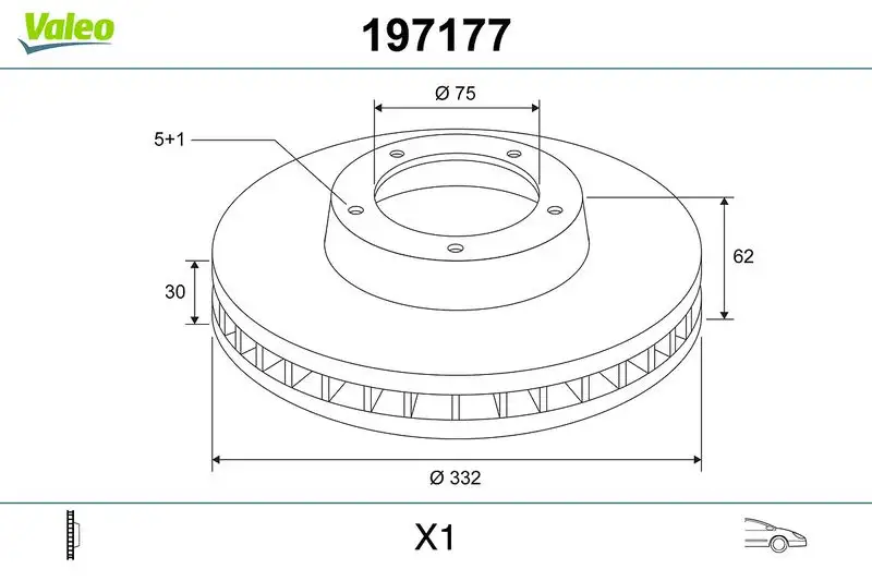 VALEO 197177 Ön Fren Diski