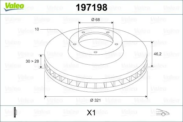 VALEO 197198 Ön Fren Diski 8D0615301M