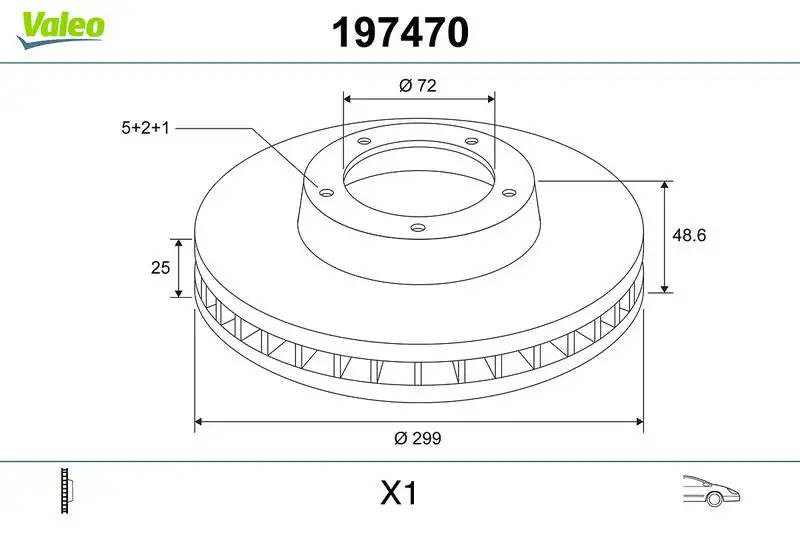 VALEO 197470 Ön Fren Diski G33Y3325XA