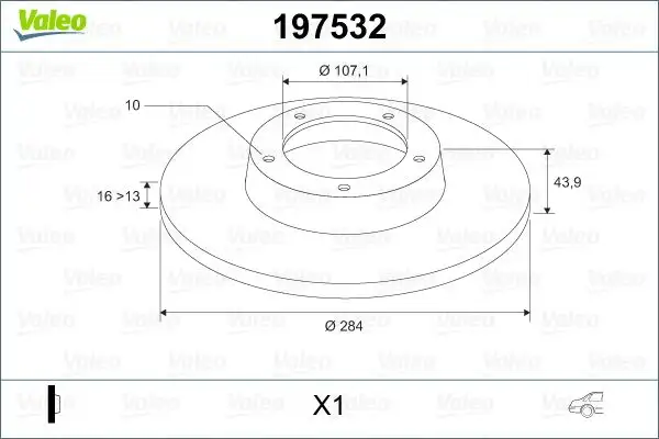 VALEO 197532 Arka Fren Diski 8C1V2A315AA