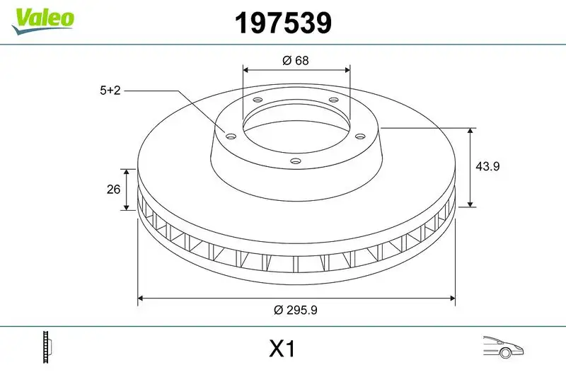 VALEO 197539 Ön Fren Diski