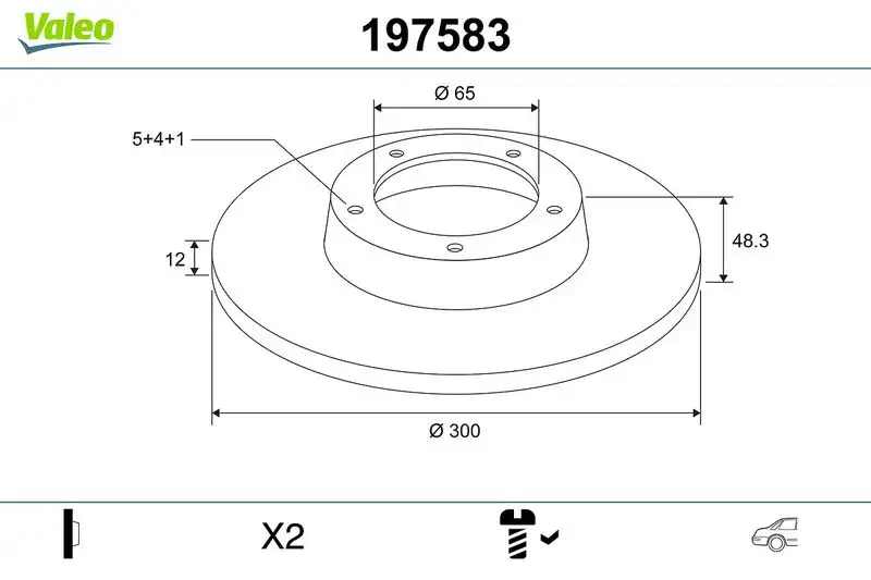 VALEO 197583 Arka Fren Diski 3Q0615601A