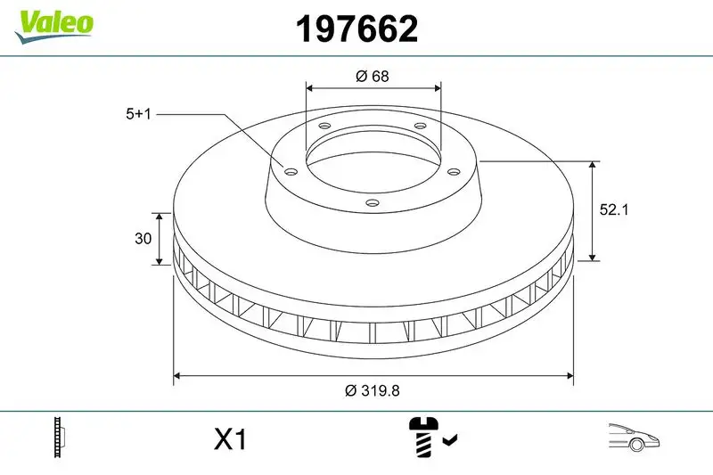 VALEO 197662 Ön Fren Diski 8R0615301D