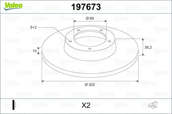 VALEO 197673 Arka Fren Diski 4615A125