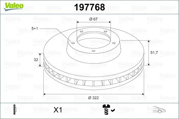 VALEO 197768 Ön Fren Diski A2184210312