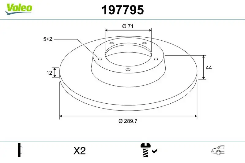 VALEO 197795 Arka Fren Diski 4249G2