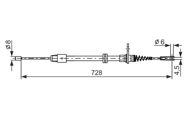 BOSCH 1987482301 El Fren Halatı (Arka) A2044202385