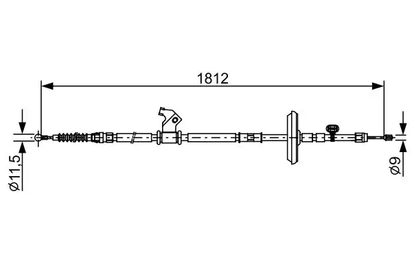 BOSCH 1987482503 El Fren Halatı (Arka Sol) 13409696