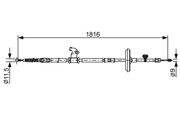 BOSCH 1987482535 El Fren Halatı (Arka Sağ) 522102