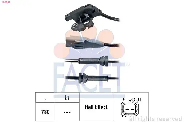 FACET 21.0032 ABS Hız Sensörü (Arka)