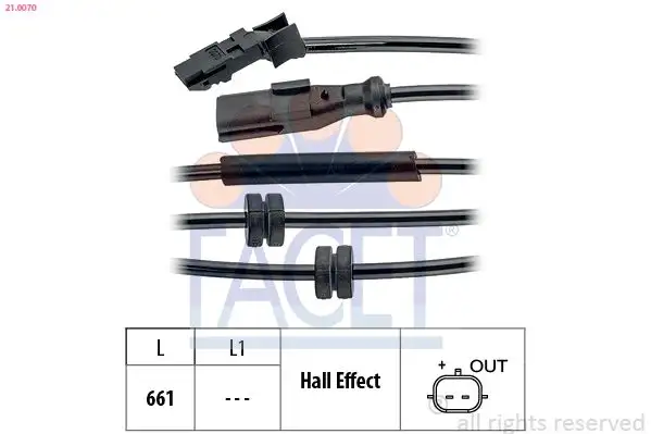FACET 21.0070 ABS Hız Sensörü (Arka) 8200195832