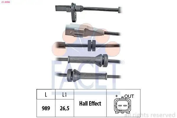 FACET 21.0096 ABS Hız Sensörü (Arka) 4545E8