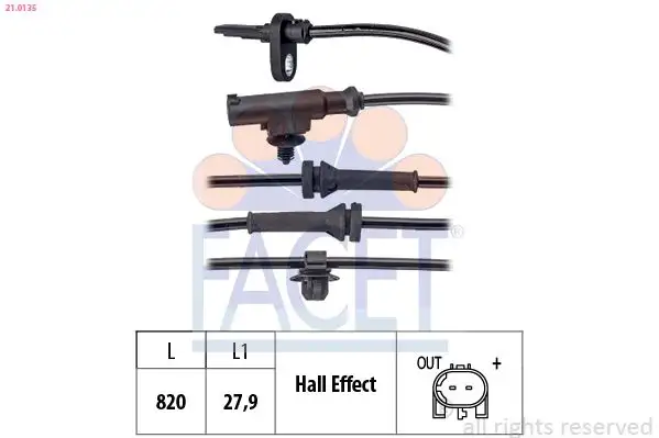 FACET 21.0135 ABS Hız Sensörü (Ön) B000698080