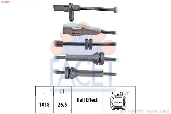 FACET 21.0209 ABS Hız Sensörü (Arka) 9813764880