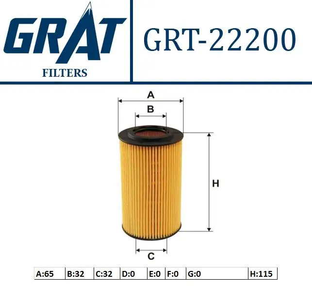 GRAT 22200 Yağ Filtresi A1121840025