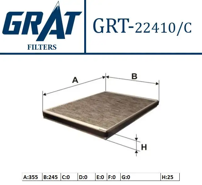 GRAT 22410C Polen Filtresi (Karbonlu) 1688300118