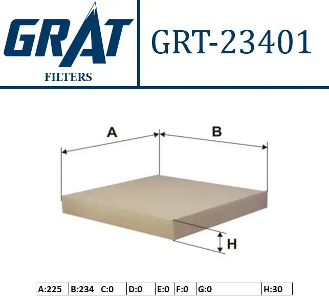GRAT 23401 Polen Filtresi 80292SDAA01