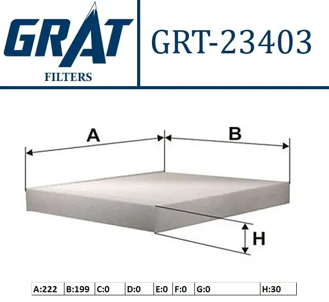 GRAT 23403 Polen Filtresi 80291ST3E01