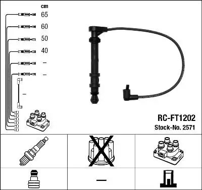 NGK 2571 (RCFT1202) Buji Kablosu 46413088