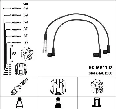 NGK 2580 (RCMB1102) Buji Kablosu