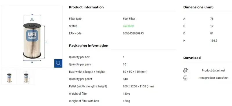 UFI 26.007.00 Yakıt Filtresi 3C0127434