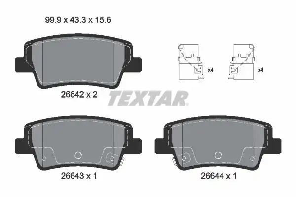 TEXTAR 2664201 Arka Fren Balatası 58302COA30