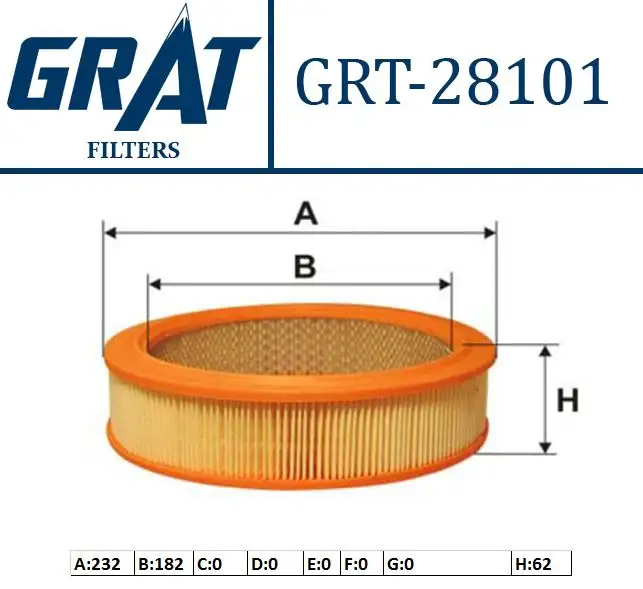 GRAT 28101 Hava Filtresi 21211109100