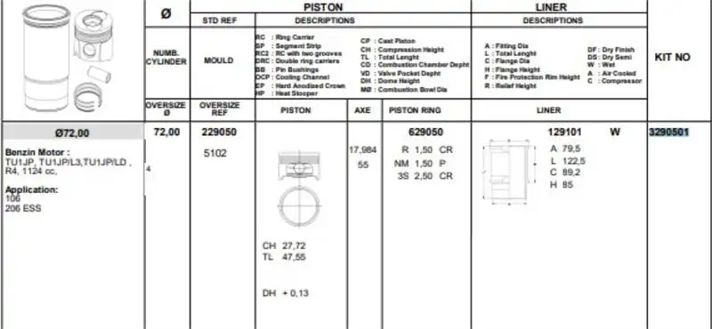 KONEKS 3031701 Piston Gömlek Segman (Set)