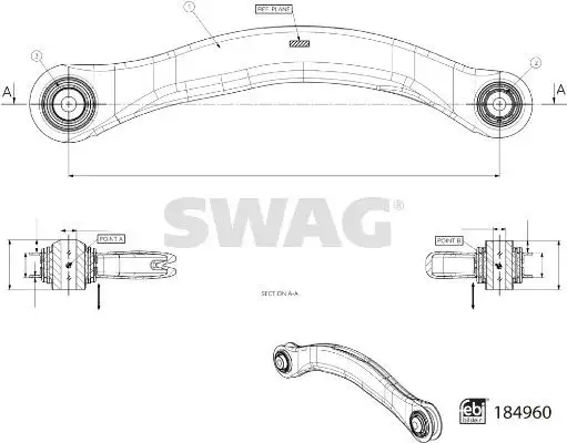 SWAG 33109715 Arka Denge Kolu (Sol Üst) 4N0505397A