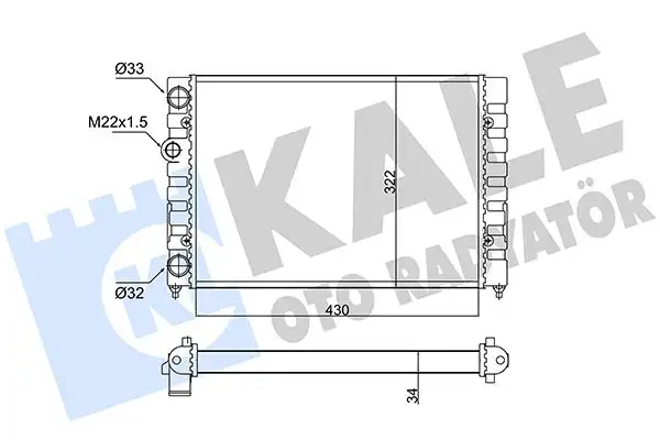 KALE 348230 Radyatör 6N0121253A