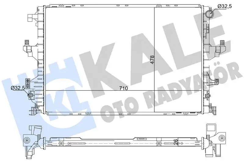 KALE 363685 Radyatör 7E0121253C