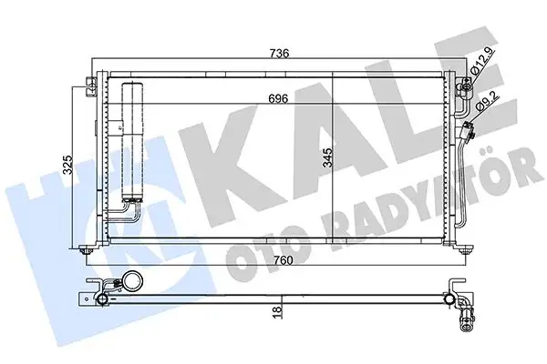 KALE 388100 Klima Radyatörü MN134204