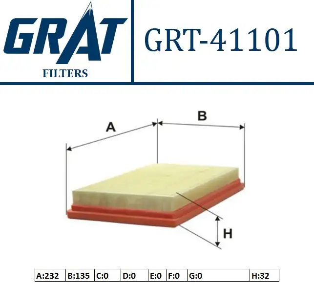 GRAT 41101 Hava Filtresi 16546ED000
